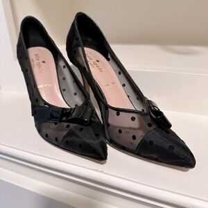 Kate spade mesh polkadot heels